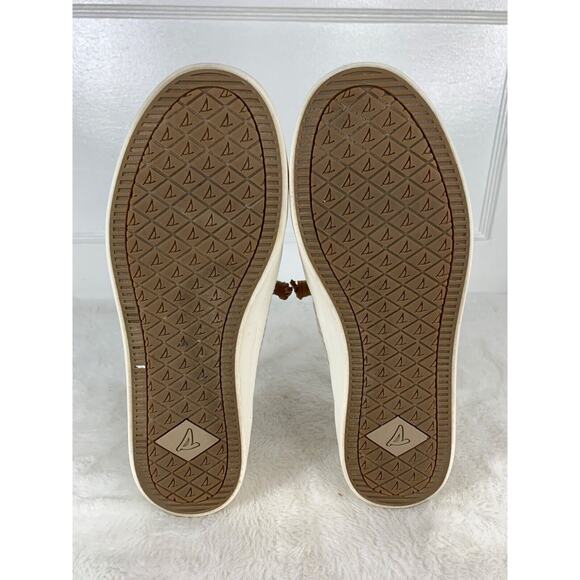 Sperry Womens Striped Canvas Sneakers Brown & White Size 6.5 - Picture 8 of 9